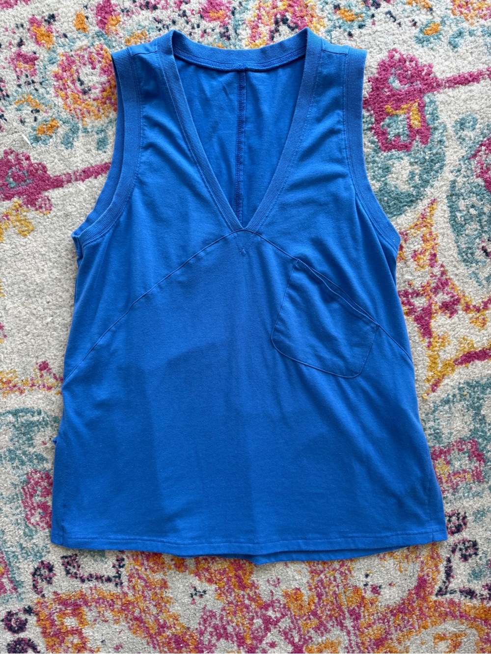Casual V-Neck Sleeveless Tank Top - Blue